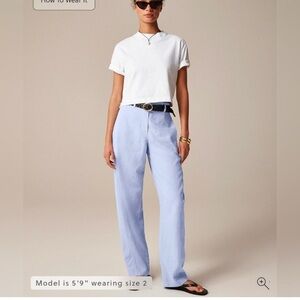 Relaxed Barrel Leg Linen Pants in Light Blue. Worn once.